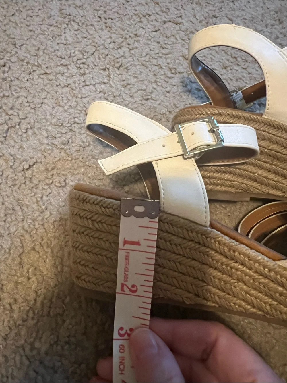 XOXO White Braided Espadrille Ankle Strap Sandals